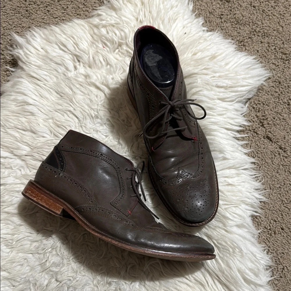 Ted Baker Pericop Brown Oxford Wingtip Ankle‎ Boots Mens Size 9.5